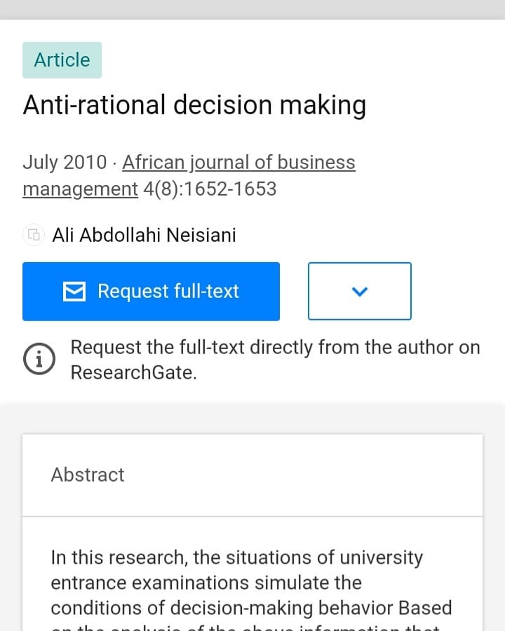 سیمرغ 68: تصمیم گیری ضد عقلایی